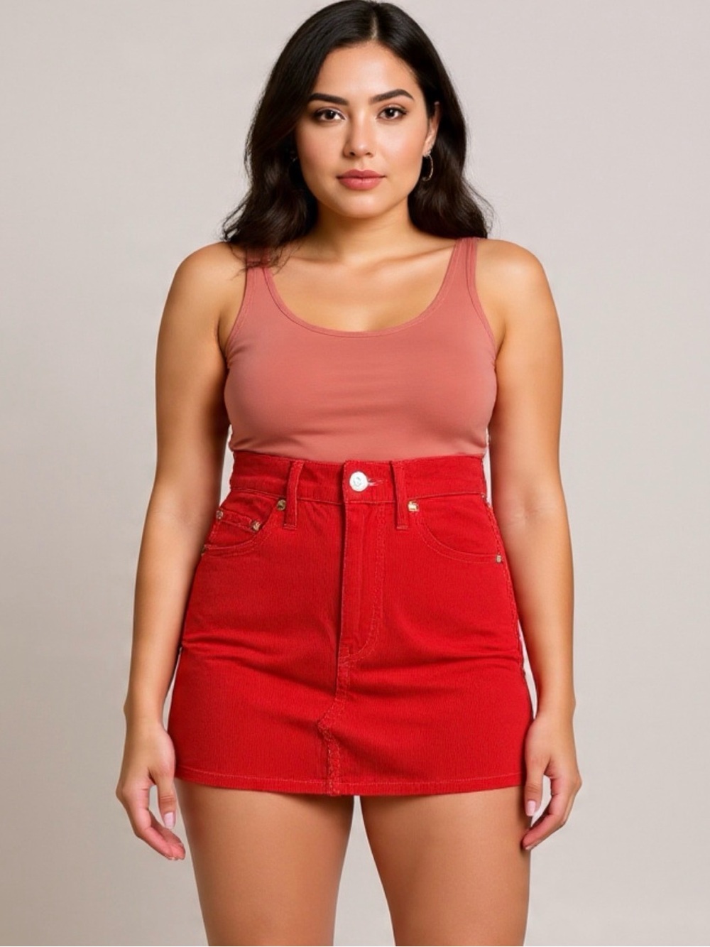 2018 Levi Strauss & Co “Big E” Red Corduroy Skirt Women’s Size 24
